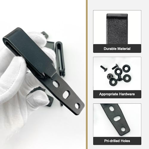 RYVQKXD 4 Pack Adjustable Kydex Holster Belt Clips with Mounting Hardware for Outdoor Activity