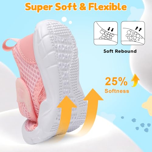 7 Toddler Water Shoes Pink - Quick-Dry Beach & Pool Sandals for Girls & Boys
