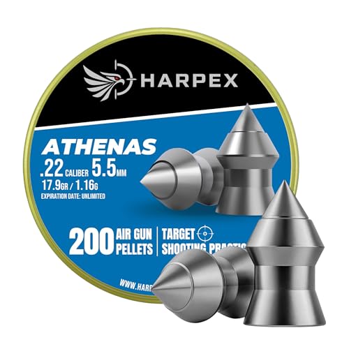 .22 Cal Airgun Pellets - 17.9 Grain Pointed Design - 200 Count