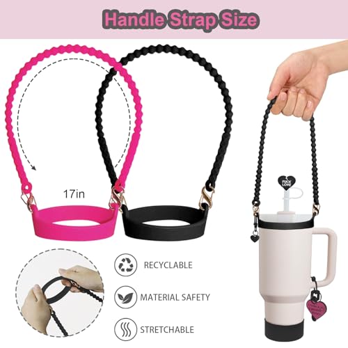 Stanley Cup Accessories Set - 30 & 40 Oz with Hot Pink & Black Variants