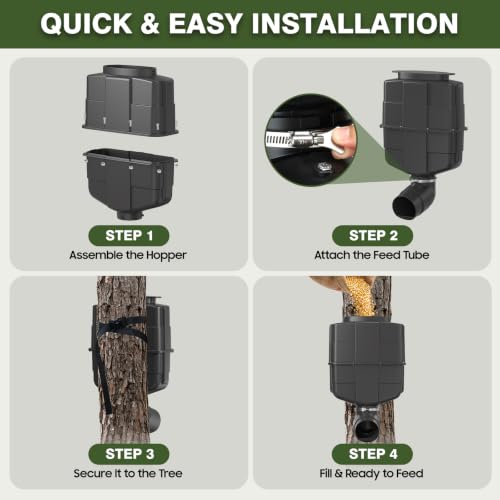 Relvek Gravity Deer Feeder 20-25 lb Capacity No Motor Outdoor Feeding