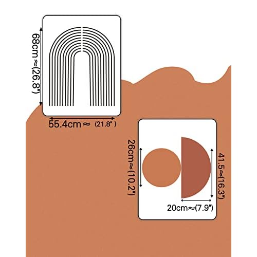 Large Boho Arch Wall Art Murals - Modern Peel and Stick Terracotta Decals for Bedroom, Living Room, Office