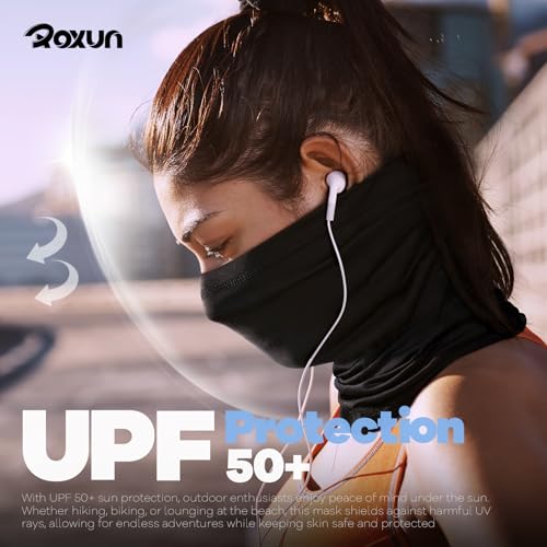 ROXUN Neck Gaiter, 4 Pack Summer Cooling Breathable Face Mask for