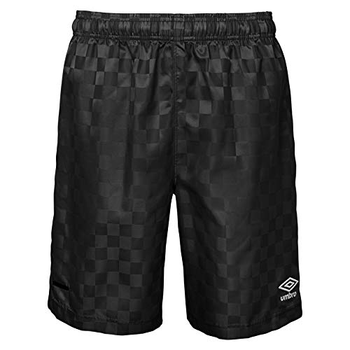 Umbro Boys Checkerboard Short (Youth) 18 Black/White Nylon Athletic