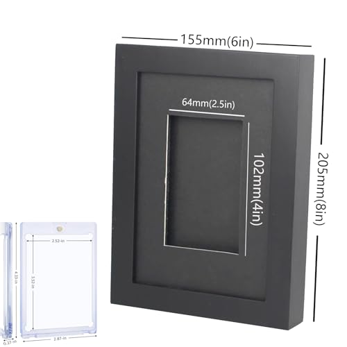 Wooden 6x8 Sports Card Display Case with UV Glass, Wall Mount 1 Card