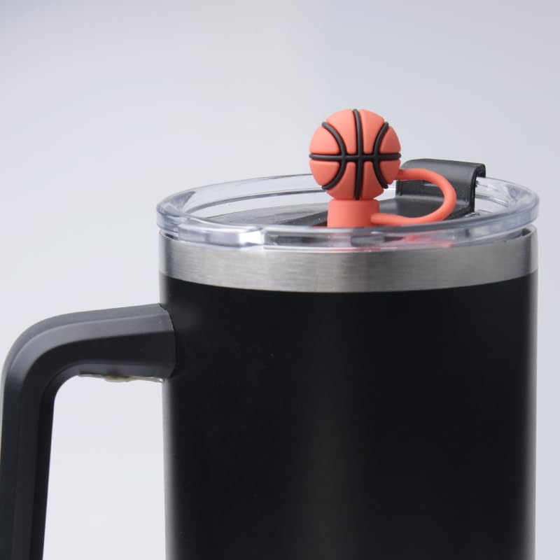 Basketball Straw Toppers - 2pcs Charm Covers for Stanley Cup