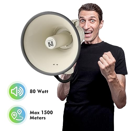 75W Rechargeable Megaphone Bullhorn Speaker - Portable with Bluetooth