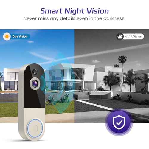 1080p Wireless Video Doorbell Camera with AI Human Detection, 2-Way Audio, Night Vision, Cloud Storage, Real-Time Alerts, 2.4G Wi-Fi Only