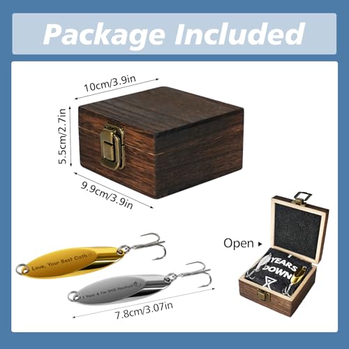 Engraved Fishing Hook & Socks Gift Set for Men - 1 Year Anniversary