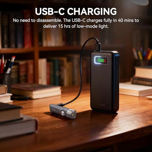Grey TUNENGE S11-T Rechargeable Keychain Flashlight 500Lm, 4 Pack