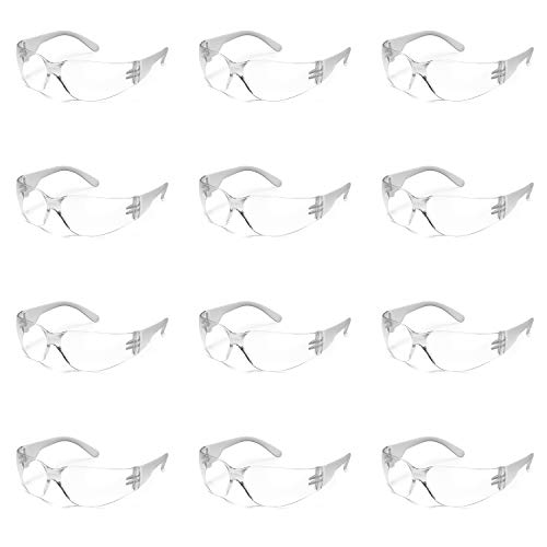 Trust Optics 12 Pack Clear ANSI Z87+ Safety Glasses Eyewear UV Protection