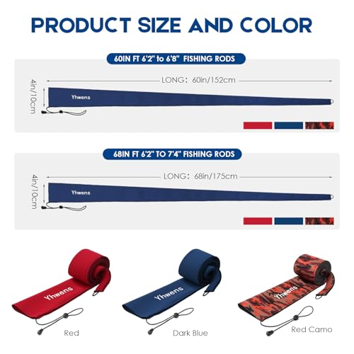 Neoprene Fishing Rod Sleeve 60" - Dark Blue Fishing Pole Cover