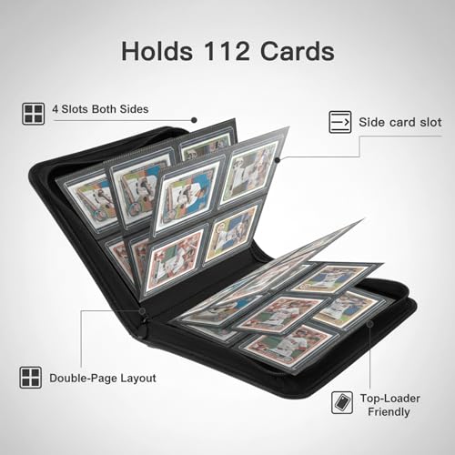 Nocyyert Blue 4-Pocket Toploader Card Binder for Trading & Sports Cards - 2-Pack