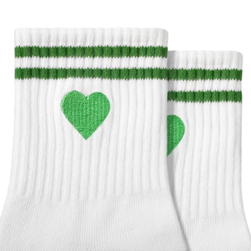 Non-Slip Pilates Socks with Grips for Women - Green Heart