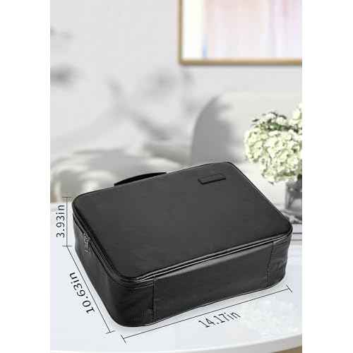 Fireproof Document Box with Lock,Waterproof Document Organizer with Zipper,Heat Insulated Accordion File Organizer,Portable File Box for Important Documents,Files,13 Pockets