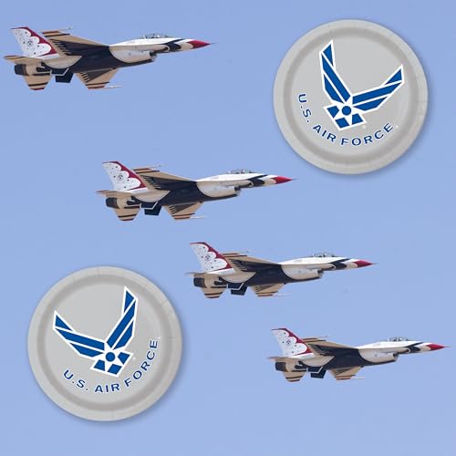 Havercamp US Air Force Dinner Plates 24-Pack - 9 Inch Military Party Tableware
