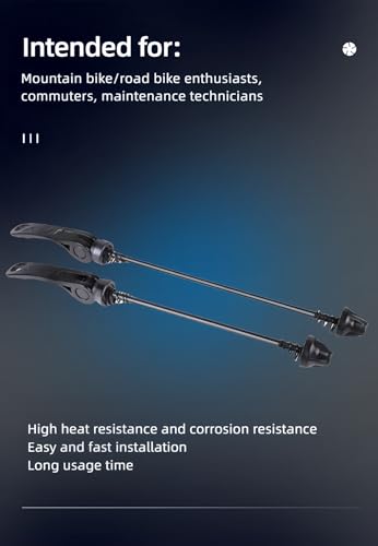 Quick Release Bike Skewer Set 145/180mm - 18cm Tool-Free for MTB/Road Bikes