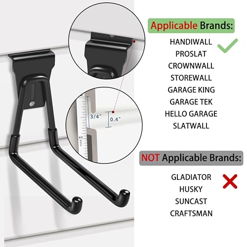 Slatwall Hooks Black 20Pack Firmly and Durable Slatwall Accessories,Perfect for Organizing Garden Tools and Heavy Duty Tools and Garage Hooks Organize Your Space Efficiently