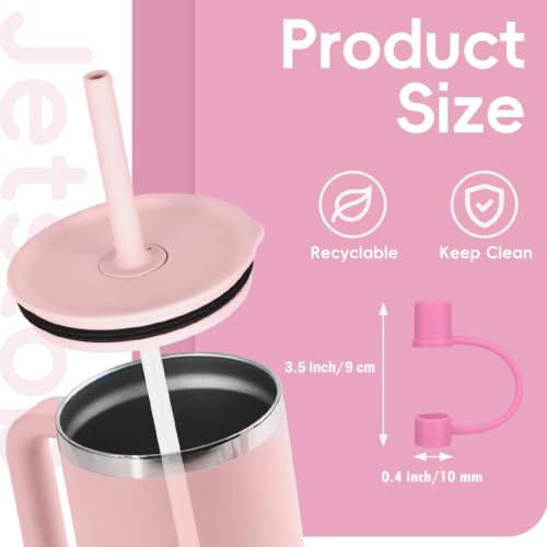 8-Piece Silicone Straw Cover Caps for Hydro Flask Tumblers - Blue/Pink/Brown/White