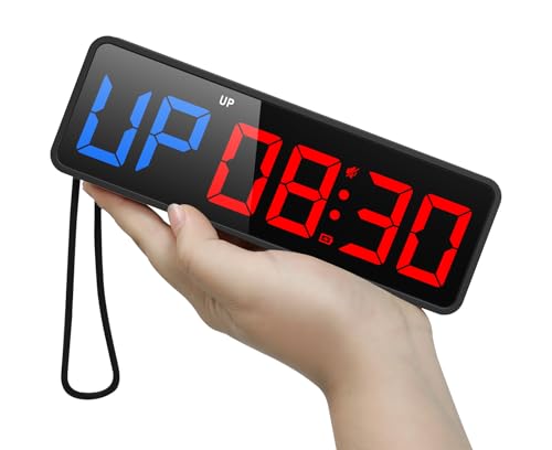 Portable Gym Timer Clock with Remote Control - Black