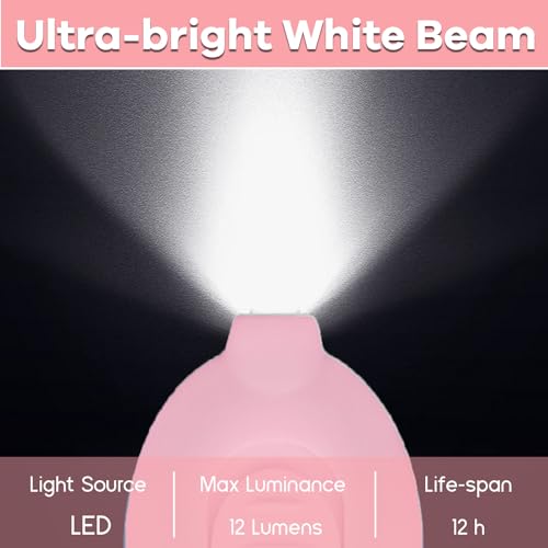 7 Pcs Mini LED Keychain Flashlights - Ultra Bright Light Pink