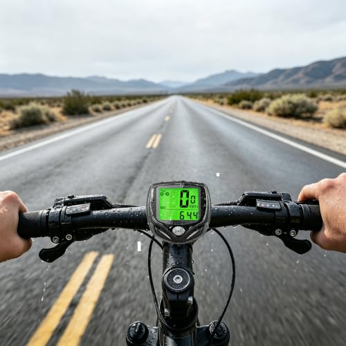 Wireless Waterproof Bike Computer - Multi-Function Speedometer with LCD Backlight