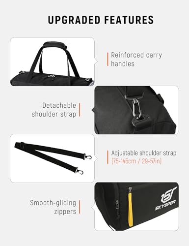 SKYSPER 30L Sport & Travel Duffel Bag ISPORT-Black Wet Pocket Men Women