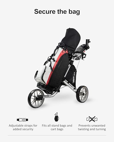 EZ-Fold 3-Wheel Golf Push Cart - Dark Grey