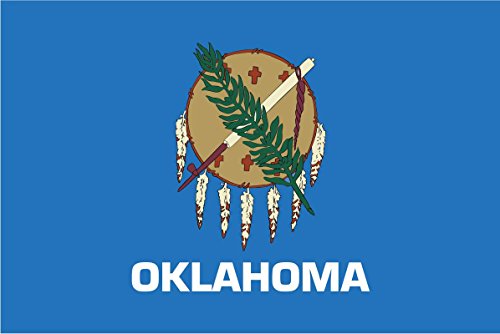 Oklahoma State Flag Decal Sticker - 2 Pack, 5x3 Inches, UV Resistant