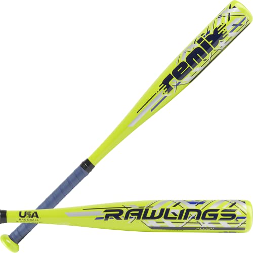 Rawlings Remix T-Ball Bat -12 Drop, 25 Inch Green Aluminum Youth Baseball Bat