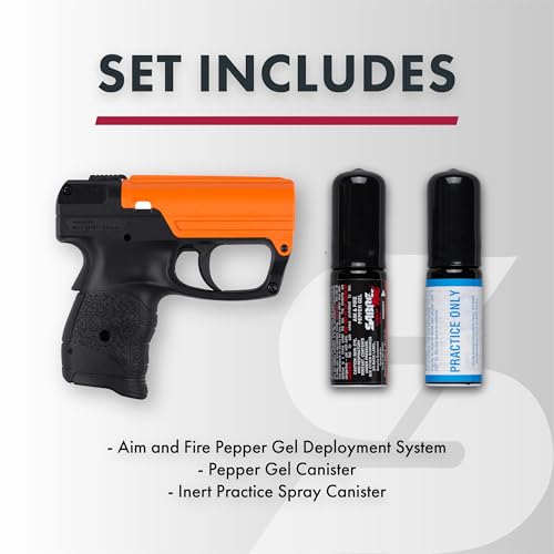 SABRE Aim and Fire Pepper Gel with 15-Foot Range, Police-Strength Self-Defense Spray