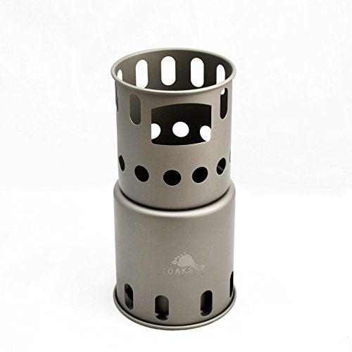 TOAKS Titanium Collapsible Camping Stove - Ultralight Portable Wood Burner
