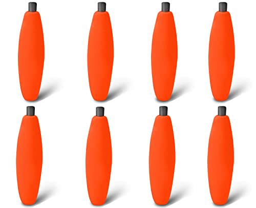 Foam Cigar Slip Fishing Corks Bobbers - 2" Orange, 8pcs