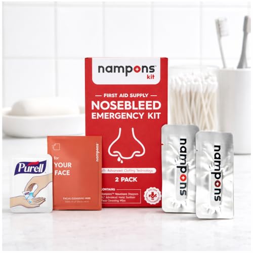 Nosebleed Emergency Kit - 2 Bleed Stoppers, Sanitizer & Wipe