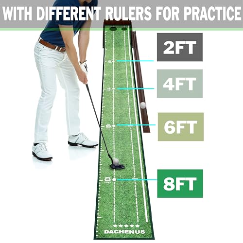 Indoor Outdoor Golf Putting Mat with Automatic Ball Return