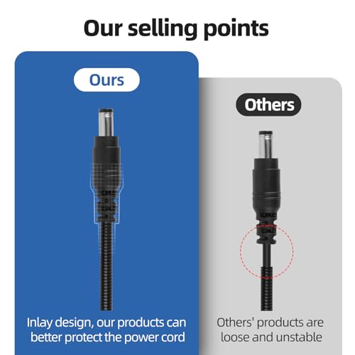 5.5x2.1mm DC Plug Trail Camera Power Cable with End-Spade Connector - 79"