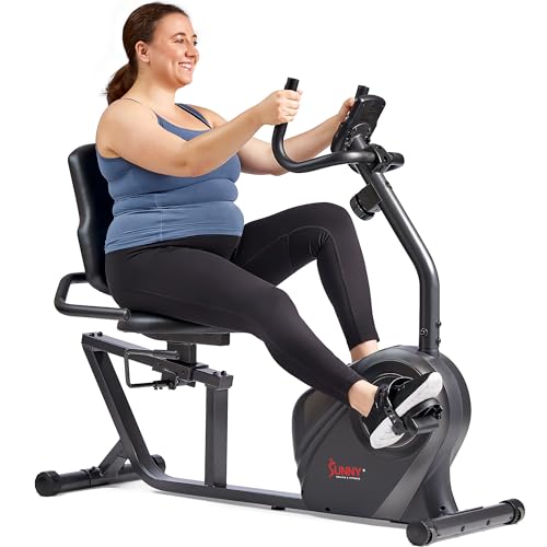 Recumbent Exercise Bike with Wide Cushioned Seat - Black