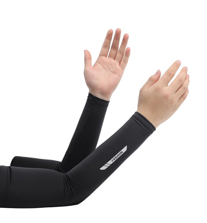 3 Pairs Compression Sun Protection Arm Sleeves - Black/Navy/Light Gray