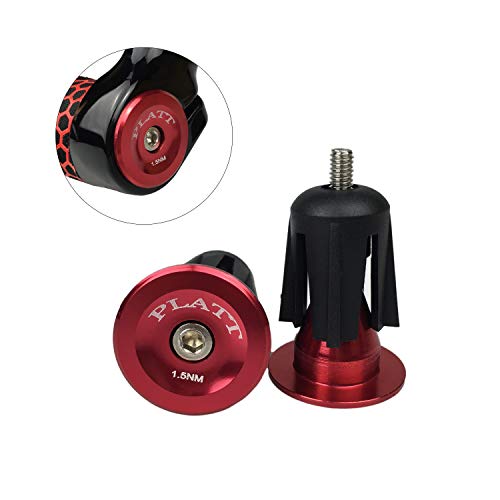 Bicycle Bar End Plugs - Aluminum Bike Handlebar Caps - Red 01