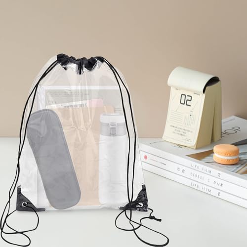 2 Pack Clear Drawstring Bags - Waterproof PVC Stadium-Compliant