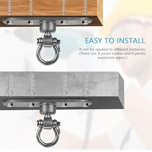 Dakzhou Size3 Heavy Duty Stainless Steel Swing Hangers 180°+360° Capacity 1500 lb