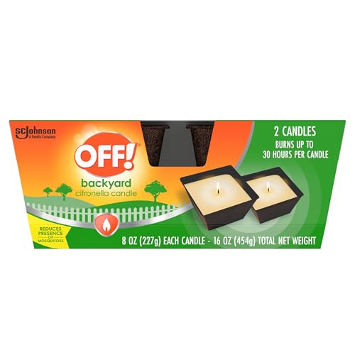 Citronella Scented Candle - Outdoor Mosquito Repellent, 8 oz (Pack of 2)