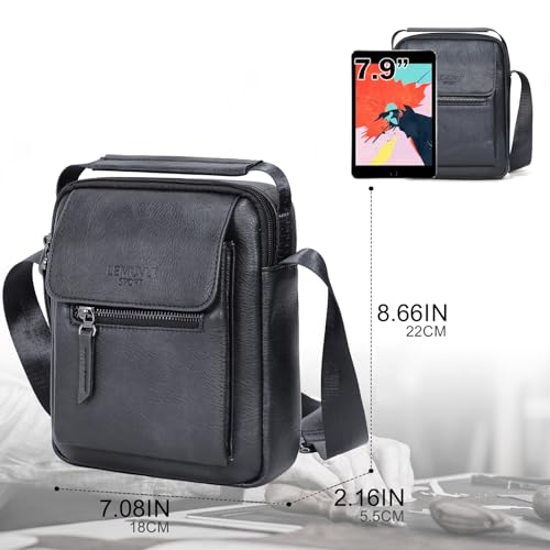 Men's Leather Crossbody Bag - Small & Medium Shoulder Satchel, Messenger Purse