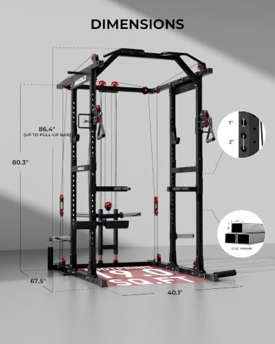 Power Cage with Cable Crossover System - Black - K6 2.0