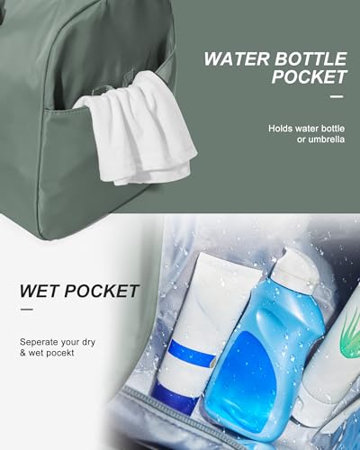 Waterproof Gym Bag with Shoe Compartment & Wet Pocket