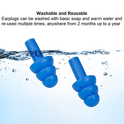 50 Pair Silicone Ear Plugs in Plastic Cases Soft Reusable Comfortable in Bulk Hearing Protection Water Earplugs Shower Diving Surfing Waterproof Sports Reusable Ear Plugs for Swimming Adults