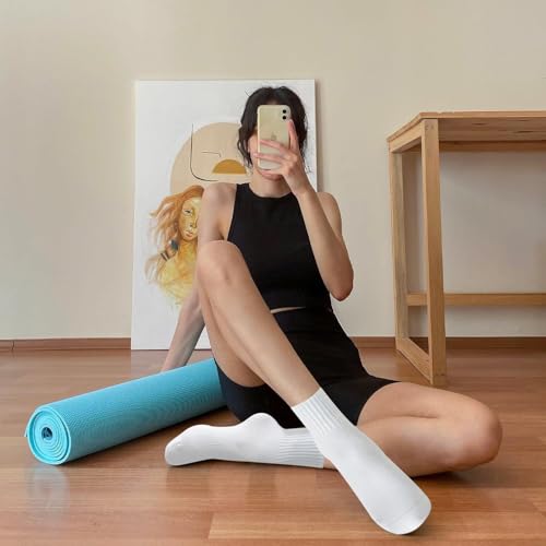 Anti-Slip Pilates Socks for Women - 8 Pairs of Grippy Workout Socks