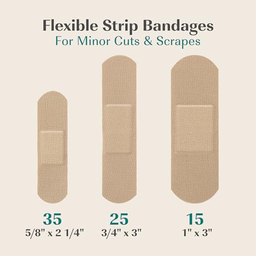 Eco-Friendly Bamboo Fabric Bandages - 75 Count, Hypoallergenic & Compostable