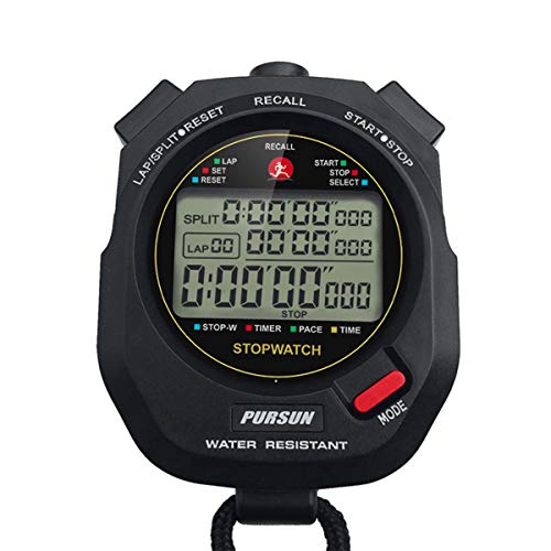 Professional Sport Stopwatch Timer - 100 Lap - Black