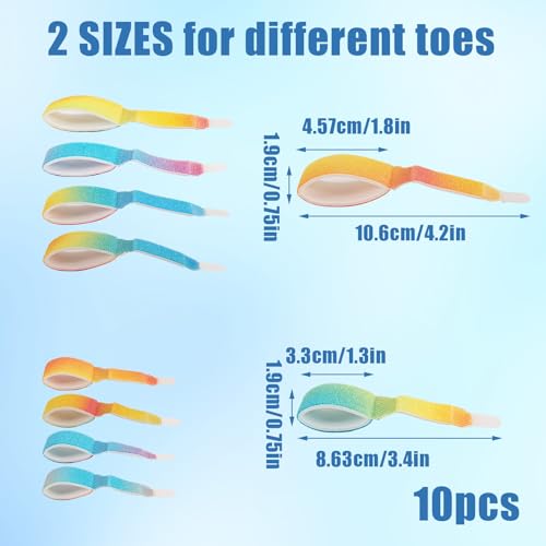 10 Pcs Rainbow Color Buddy Tape Finger Straps - Washable Splint